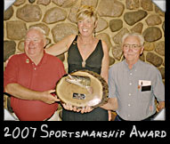 2007 Sportsmanship Award winner Peggy Driessen with Dave Doolittle & Mike O'Brien