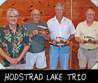 HODSTRAD LAKE TRIO - from left, GREETER TOM MATHEA, DAVID CORBO, CARL WILLETT, JOHN McCADDEN