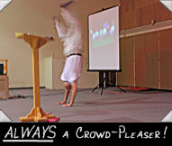 WMH President Ron Rickman does one of his famous cartwheels - ALWAYS a crowd-pleaser!