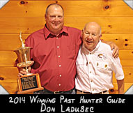Winning 2014 Past Hunter Guide Don Ladubec with President Ron Rickman (at right)