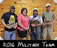 2016 Military Team - Batt Berth, Greeter Shelly VanLanen, Joshua Gritzmacher, Josiah Brainard