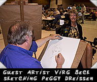 Guest Artist Virg Beck sketching Peggy Dreissen