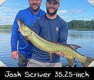 Past Hunter Josh Scriver caught this 35.25-inch beauty shown here with Guide Craig Uhlenbrauck